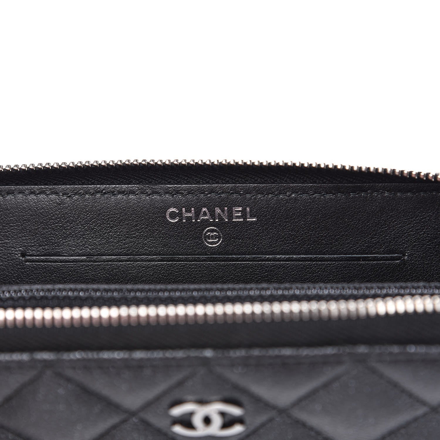 Chanel Iridescent Caviar Quilted Medium Zip Around Wallet Black 7 of 9