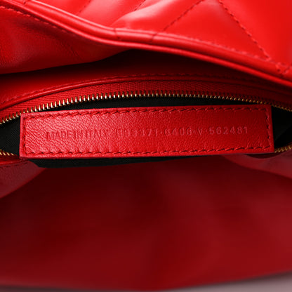Balenciaga Nappa Calfskin Quilted Medium Touch B Shoulder Bag Bright Red 7 of 9