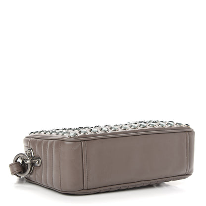Prada Soft Calfskin Crystal Impunture Camera Bag Bambu 3 of 7