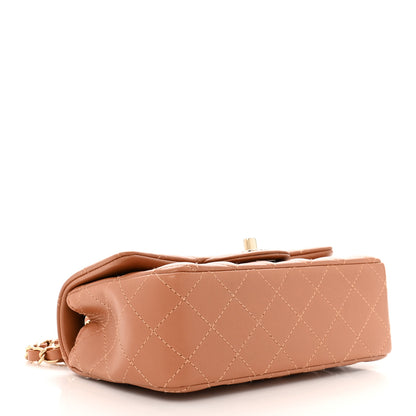 Chanel Lambskin Quilted Mini Rectangular Flap Brown 4 of 10