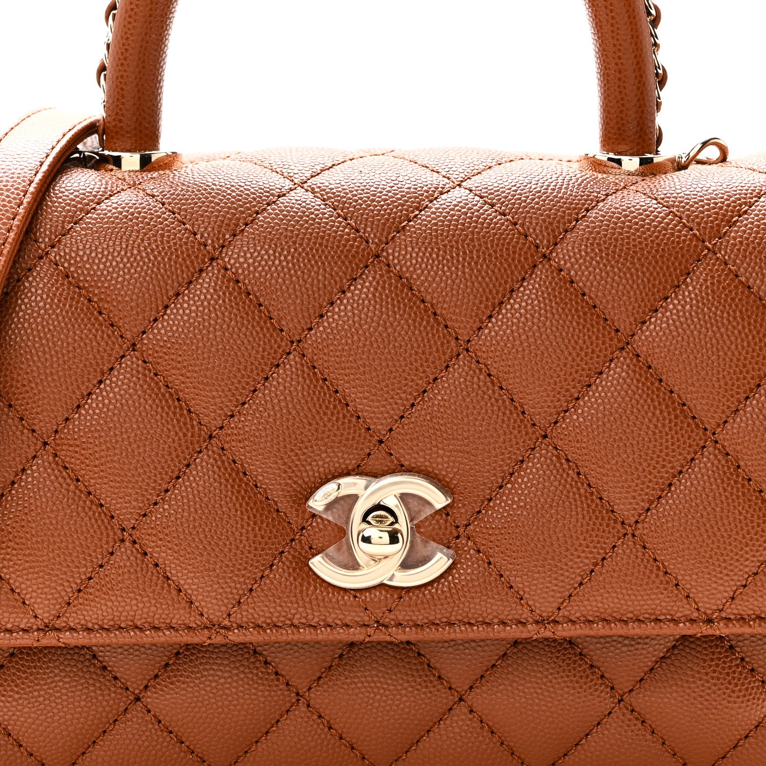 Chanel Caviar Quilted Mini Coco Chain Handle Flap Brown 8 of 10