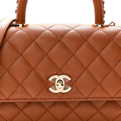 Chanel Caviar Quilted Mini Coco Chain Handle Flap Brown 8 of 10