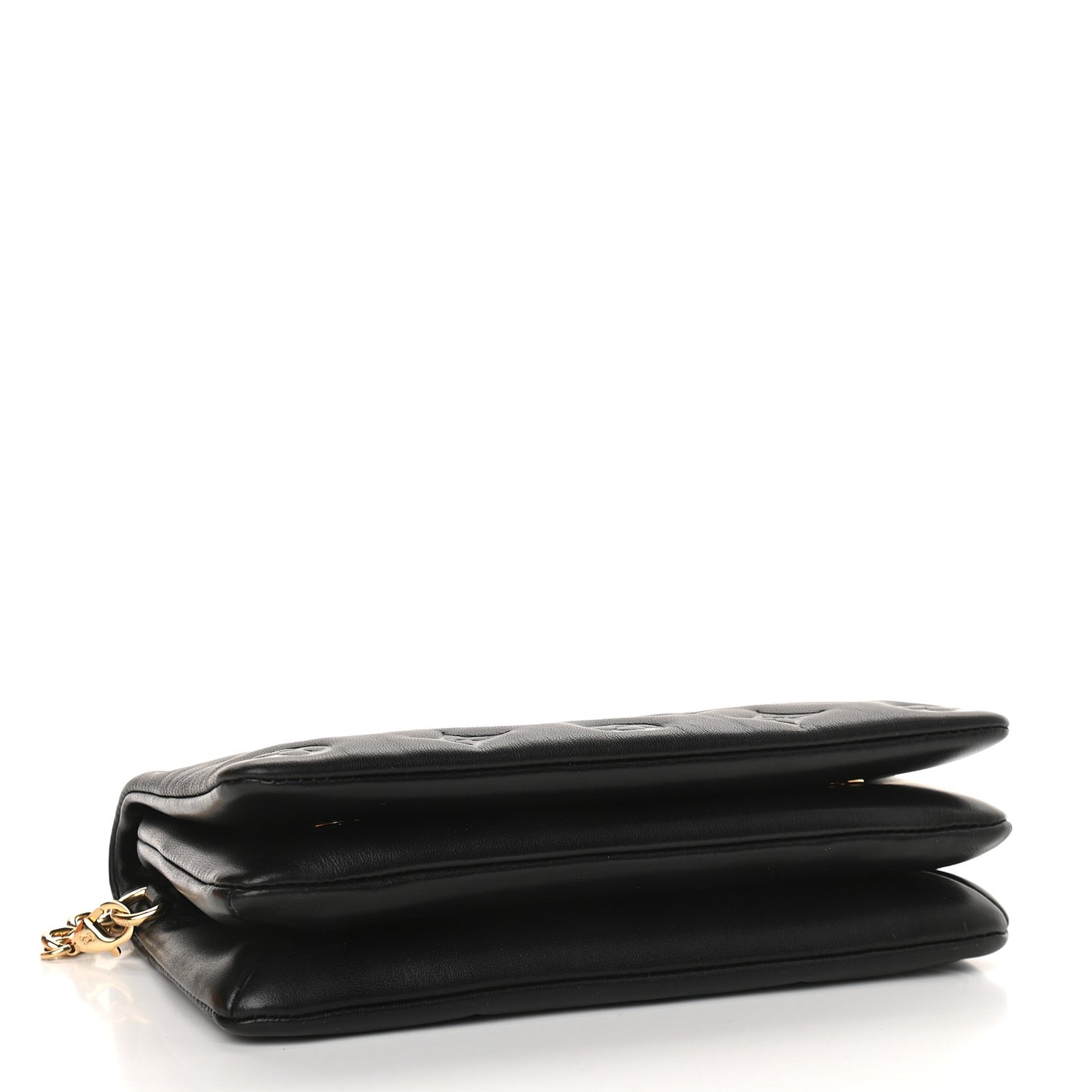 Lambskin Embossed Monogram Pochette Coussin Black