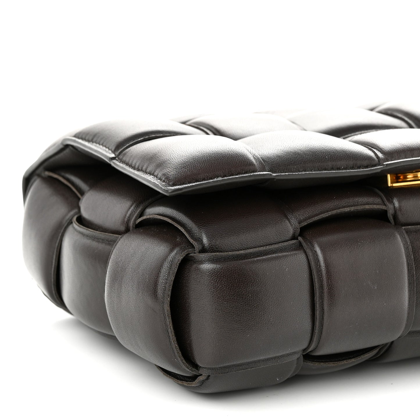 Nappa Maxi Intreccio Padded Cassette Crossbody Bag Fondente