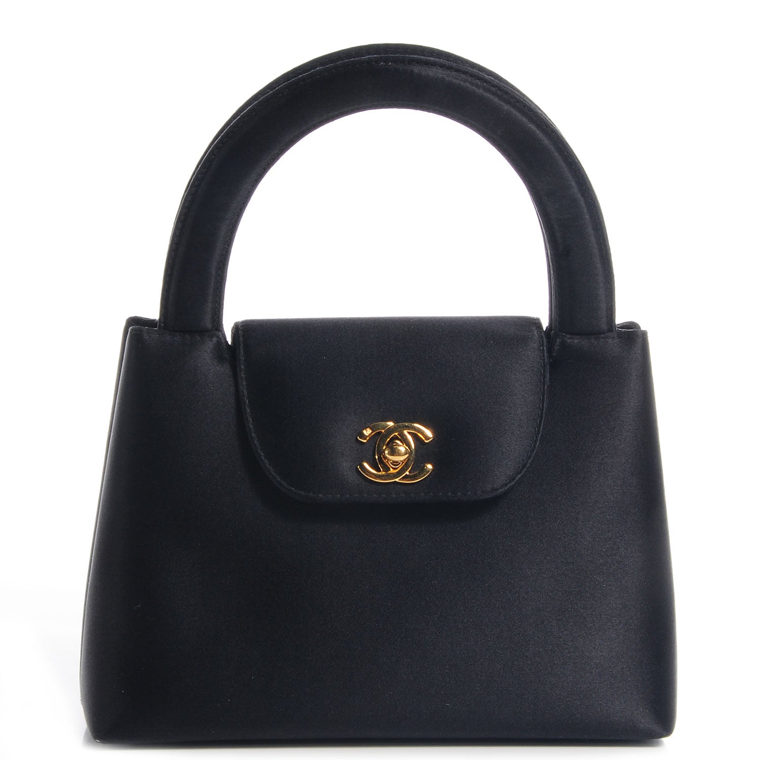 Chanel Satin Evening Bag Black 1 of 9