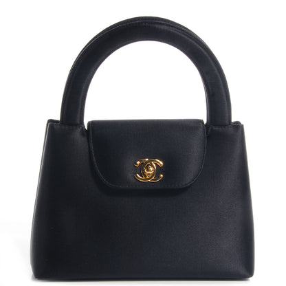 Chanel Satin Evening Bag Black 1 of 9
