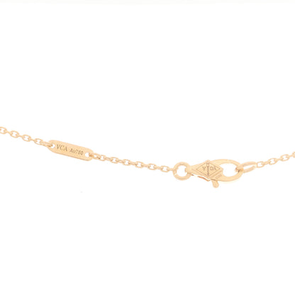 Van Cleef & Arpels 18K Rose Gold Carnelian Sweet Alhambra Pendant Necklace 4 of 6