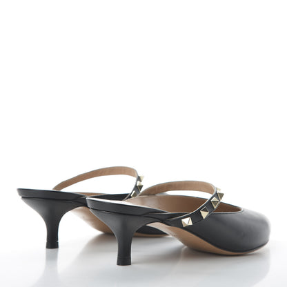 Valentino Garavani Nappa Rockstud Hype Low Heel Mules 38 Black 4 of 8