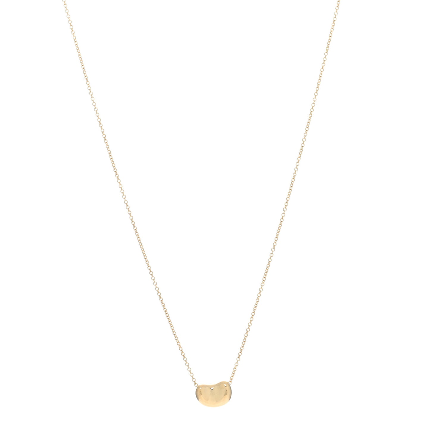 18K Yellow Gold 11mm Elsa Peretti Bean Pendant Necklace