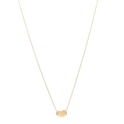 Tiffany 18K Yellow Gold 11mm Elsa Peretti Bean Pendant Necklace 1 of 5