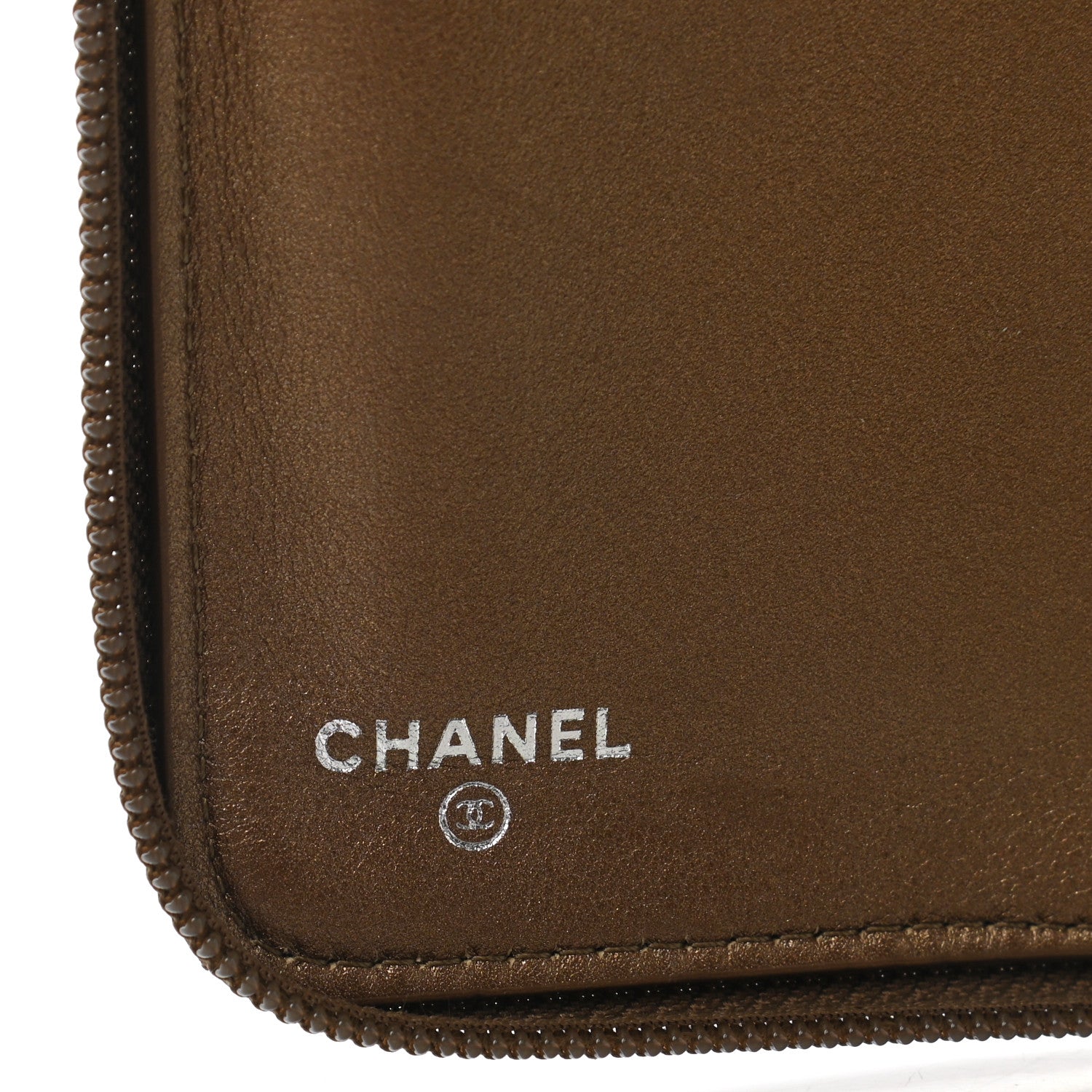 Chanel Metallic Caviar Timeless CC Travel Zip Wallet Bronze 6 of 9