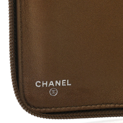 Chanel Metallic Caviar Timeless CC Travel Zip Wallet Bronze 6 of 9