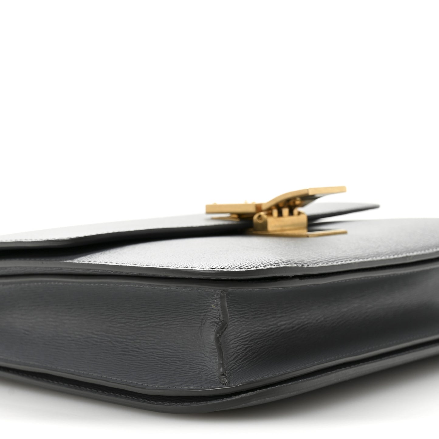 Liege Calfskin Medium Classic Box Flap Bag Grey