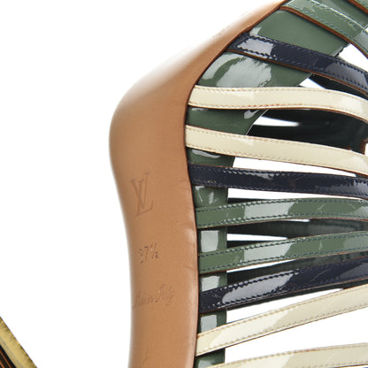 Louis Vuitton Patent Marbella Pumps 37.5 Green 12 of 16