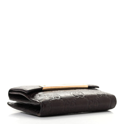 Gucci Guccissima Metal Bar French Flap Wallet Dark Chocolate 4 of 18
