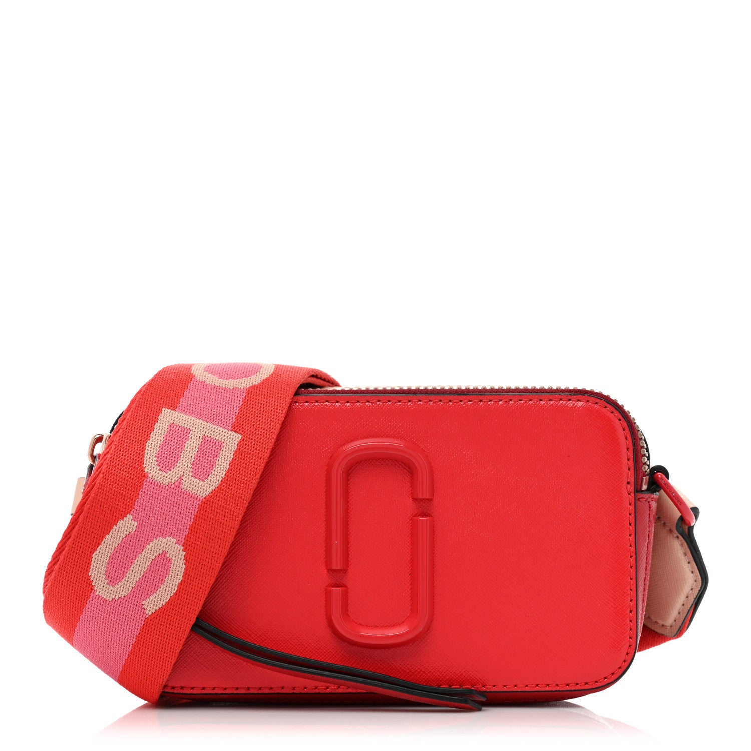 Marc Jacobs Saffiano Small Snapshot Camera Bag Red Beige 1 of 14