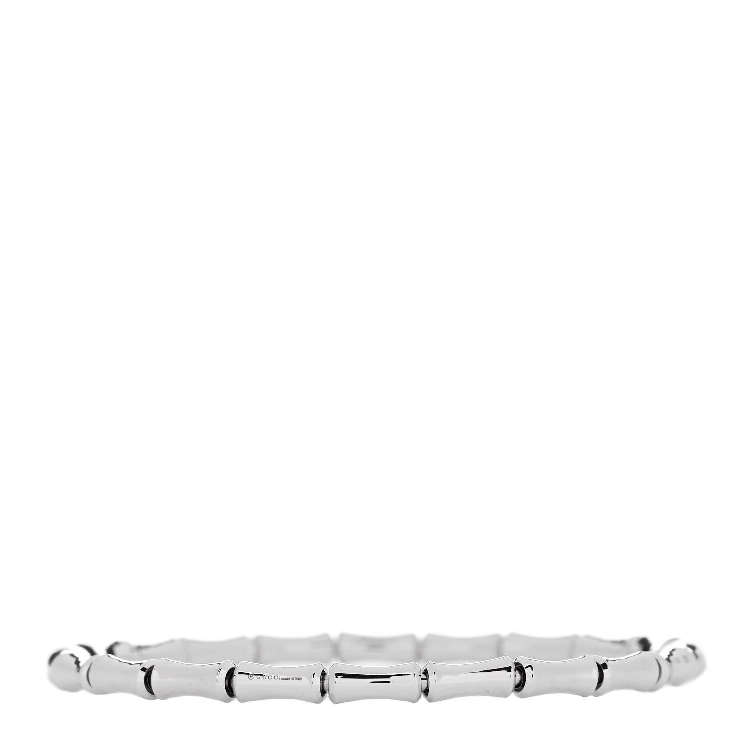 Gucci 18K White Gold Small Bamboo Spring Bracelet 2 of 7