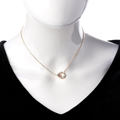 Cartier 18K Pink Gold Diamond Interlocking LOVE Paved Necklace 4 of 4
