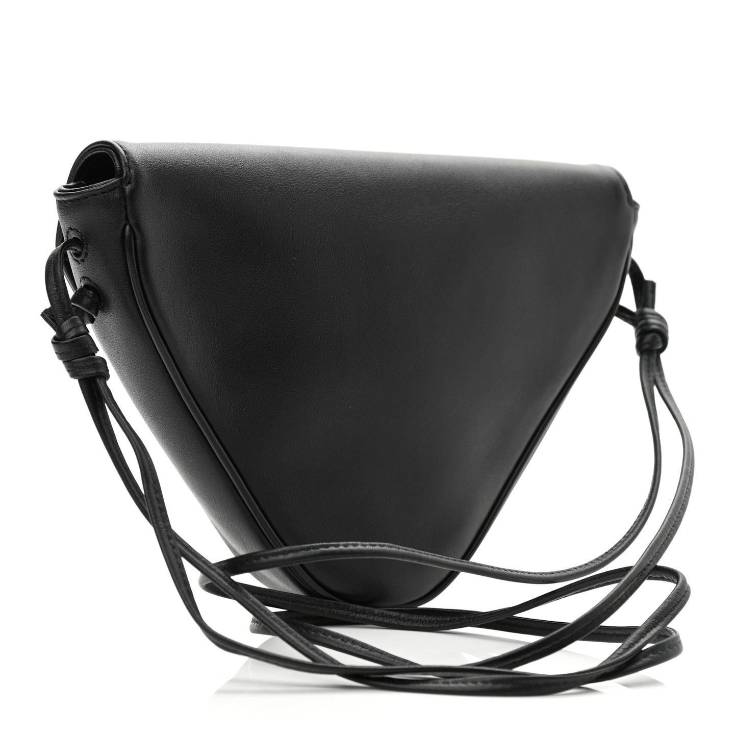 Smooth Calfskin Triangle Crossbody Bag Black