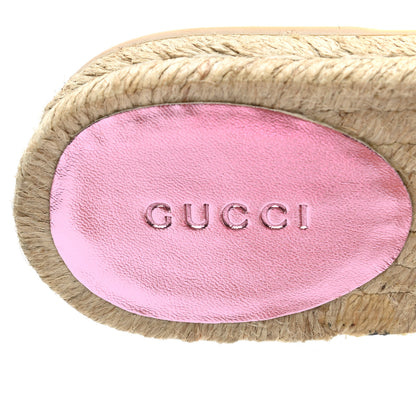 Gucci Metallic Nappa Matelasse GG Marmont Espadrille Slide Sandals 35.5 Rosa 7 of 9