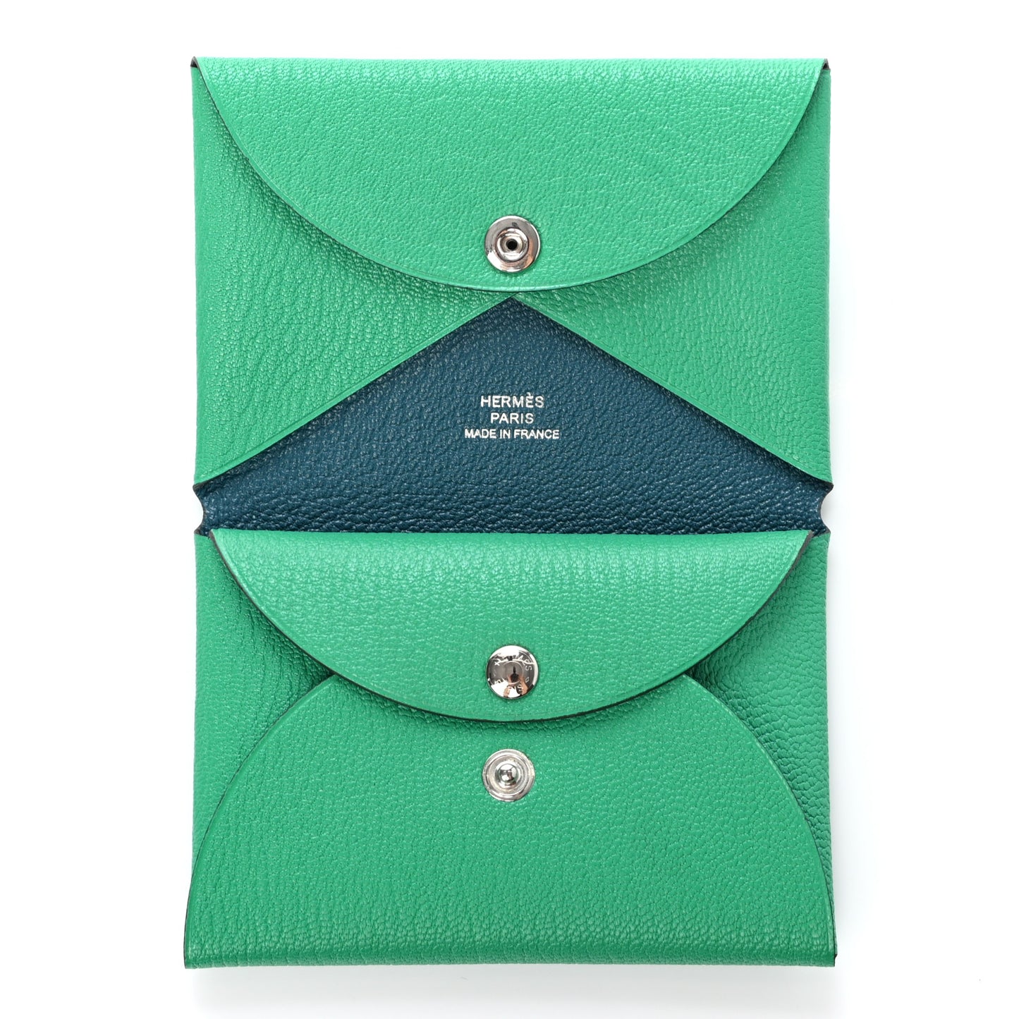 Chevre Mysore Calvi Duo Card Case Menthe Vert Bosphore