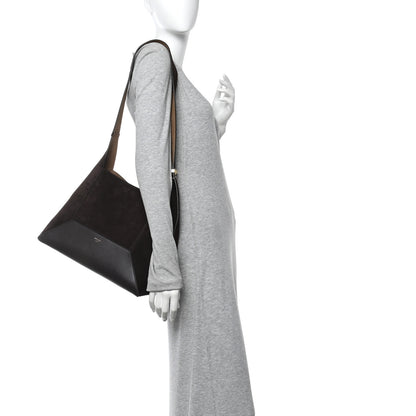 Jimmy Choo Suede Calfskin Medium Diamond Hobo Coffee 2 of 13