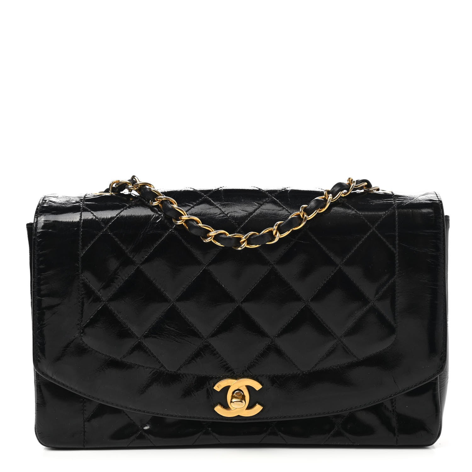 Chanel Patent Quilted Medium Single Flap Bag Black 1 of 11