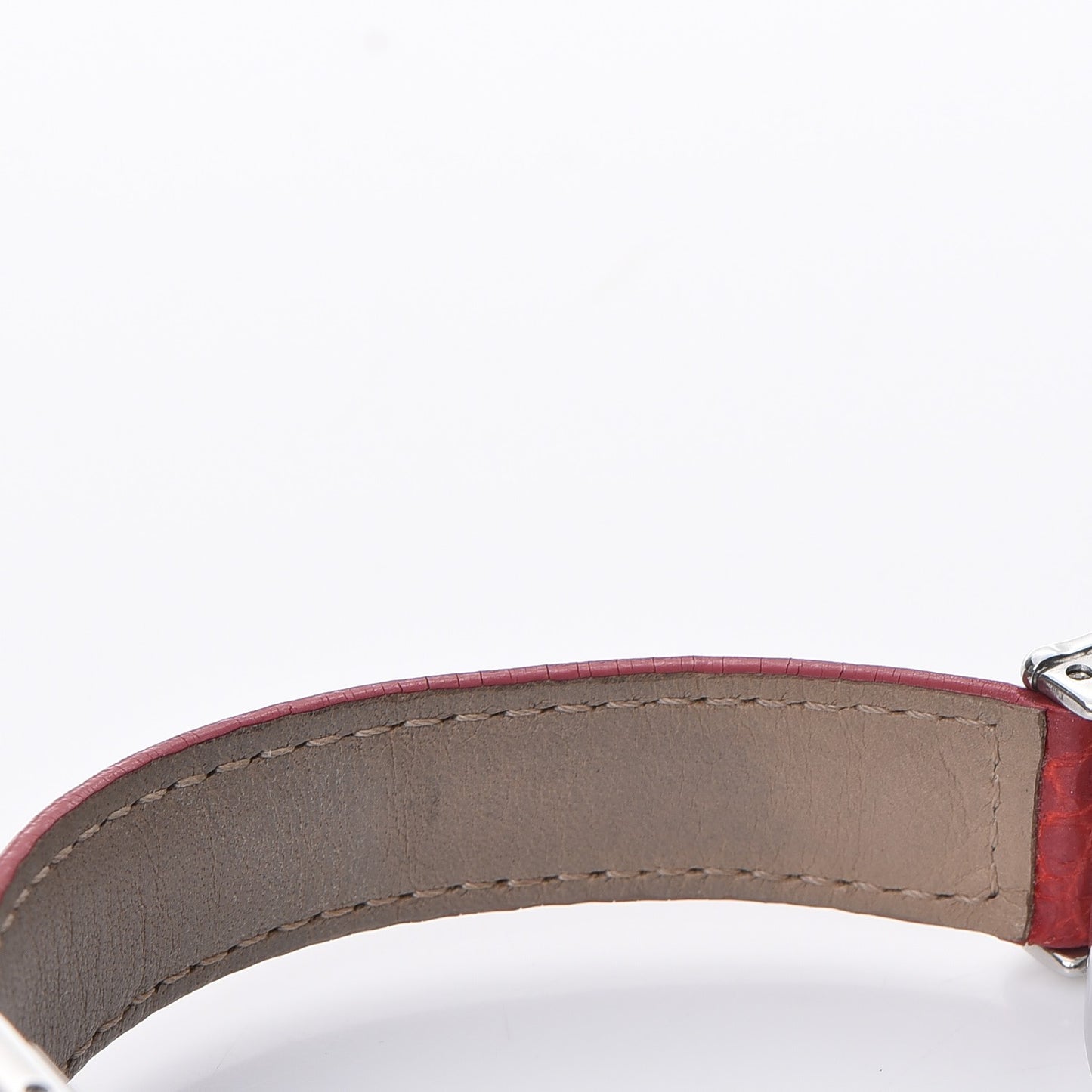Stainless Steel Alligator 22mm Tank Basculante Quartz Watch Red