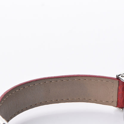 Cartier Stainless Steel Alligator 22mm Tank Basculante Quartz Watch Red 12 of 14