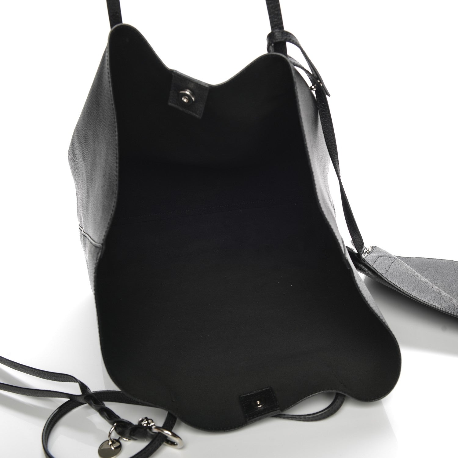 Alexander McQueen Grained Calfskin Skull Open Shopper Tote Black 6 of 10