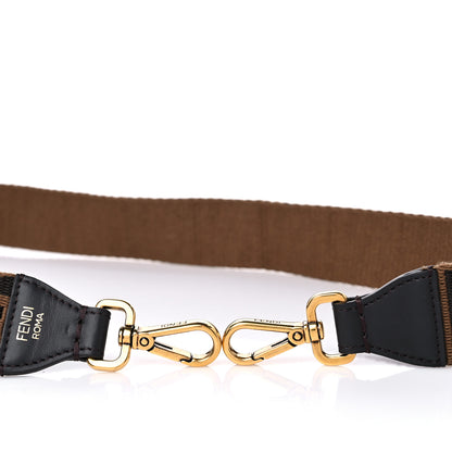 Fendi Ribbon Vitello Century FF 1974 Flat Studded Strap You Fango Marrone Ebano 6 of 7