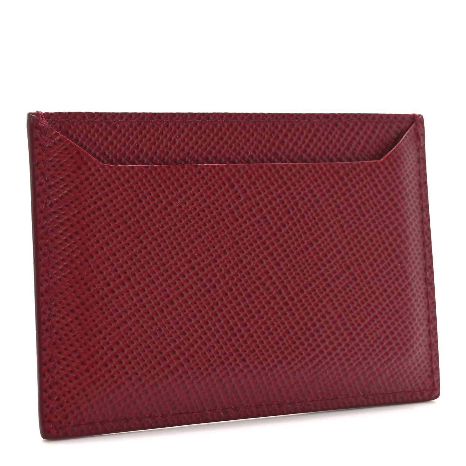 Prada Saffiano Cuir Metal Card Holder Fuoco 3 of 7