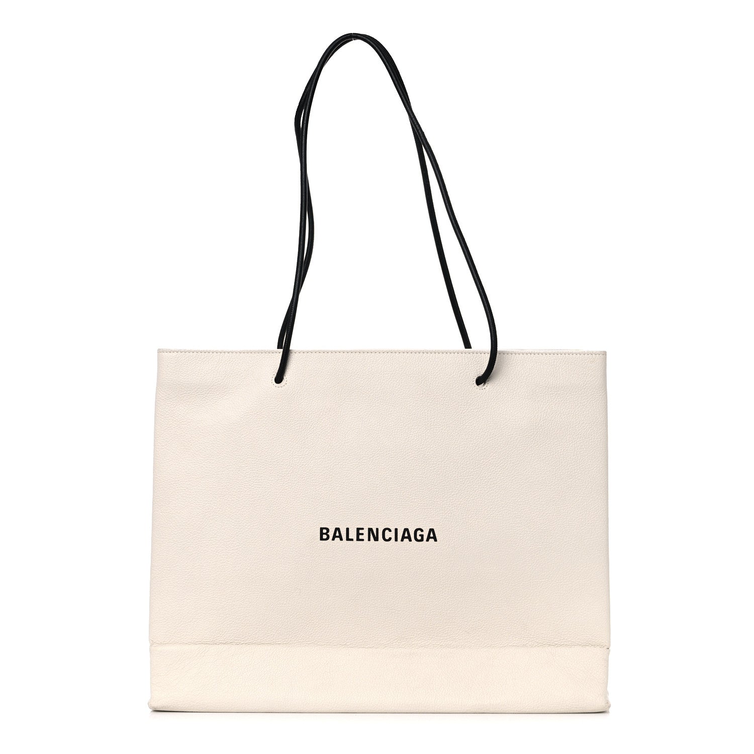 Balenciaga Calfskin Logo Medium Shopping Tote White 1 of 10