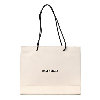 Balenciaga Calfskin Logo Medium Shopping Tote White 1 of 10