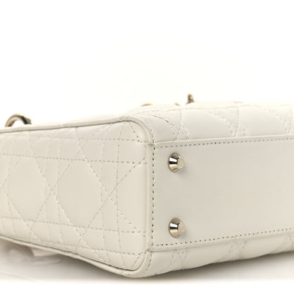 Christian Dior Lambskin Cannage Mini Lady Dior White 9 of 13