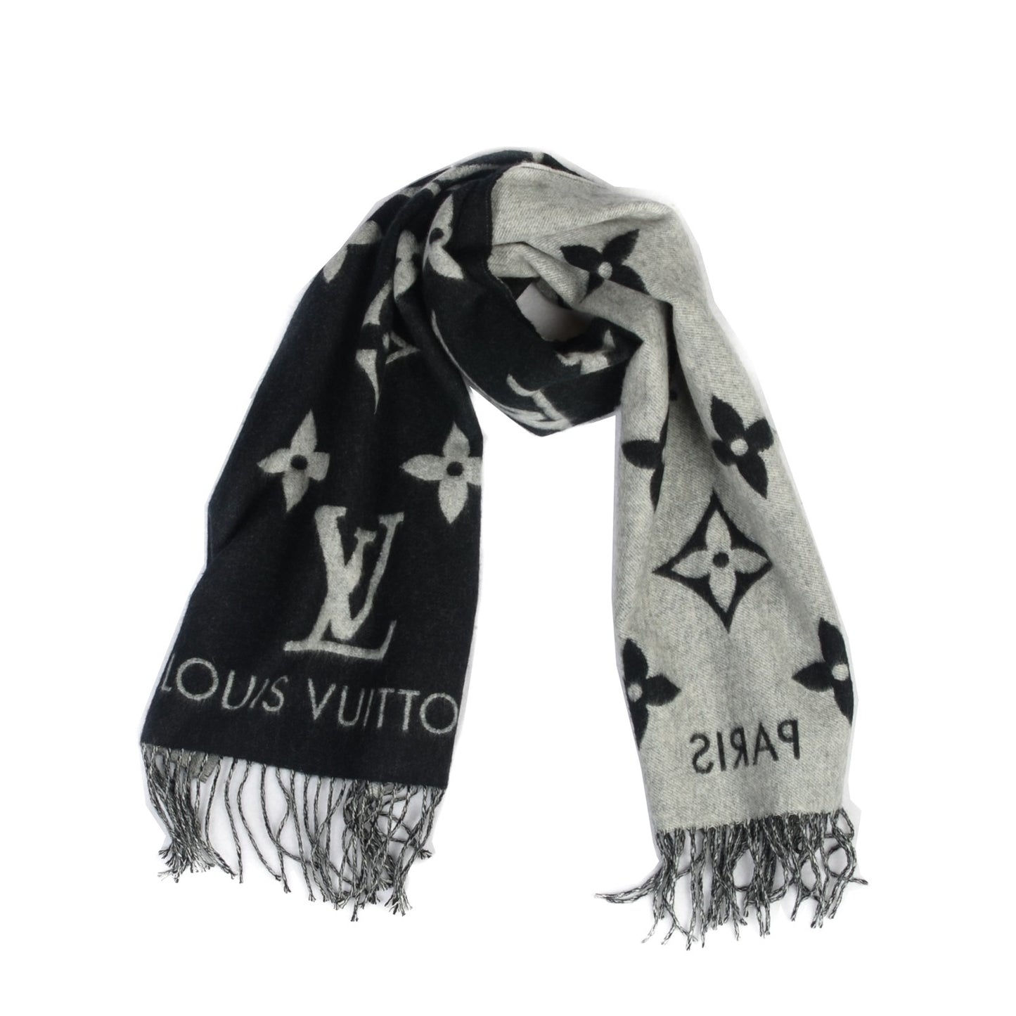 Cashmere Monogram Reykjavik Scarf Black