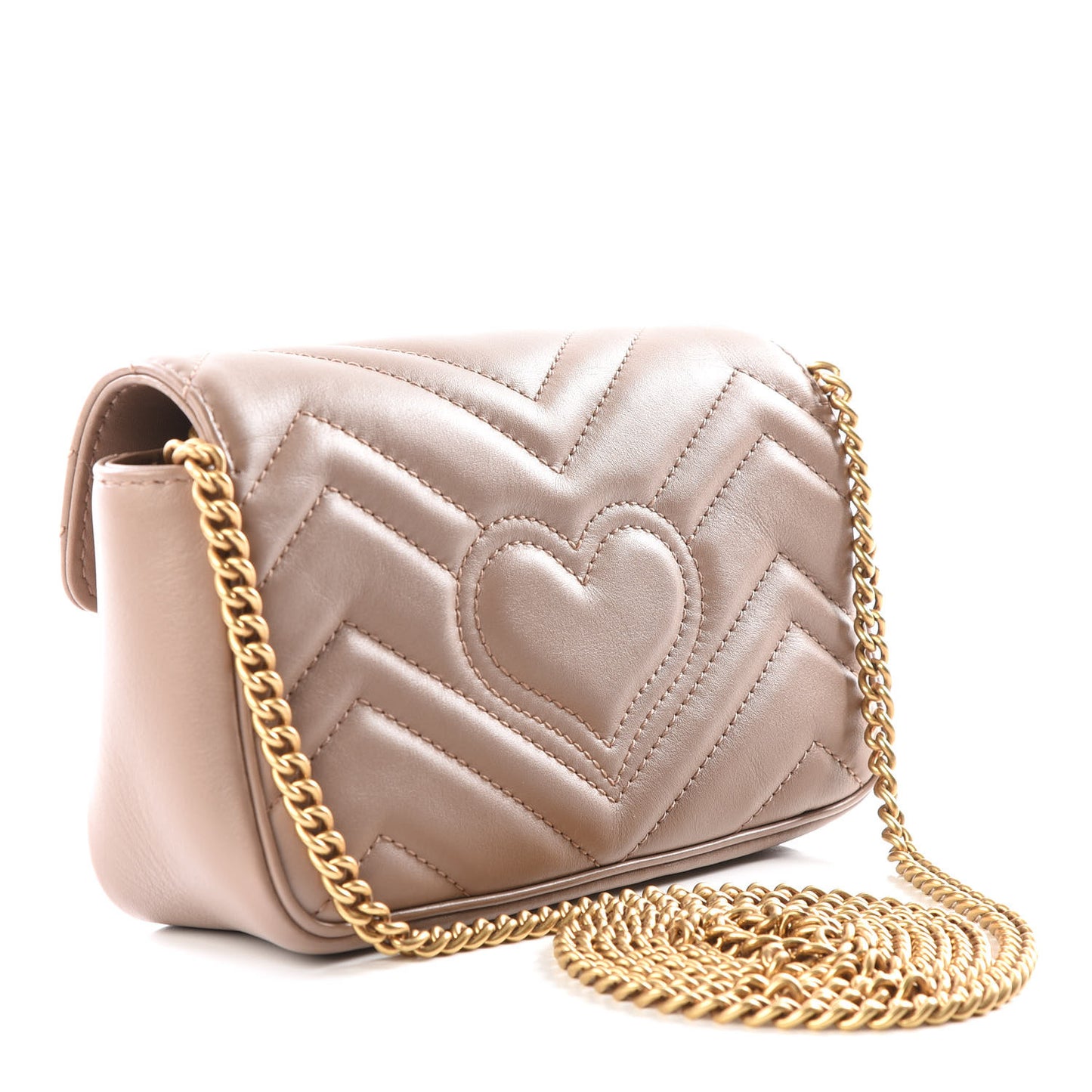 Calfskin Matelasse Super Mini GG Marmont Shoulder Bag Porcelain Rose