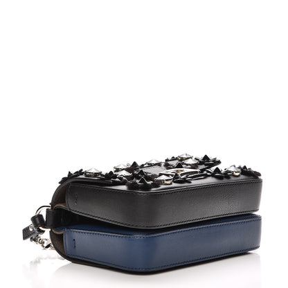 Fendi Vitello Dolce Flowerland Bi-Color Micro Double Baguette Black Iris 4 of 8