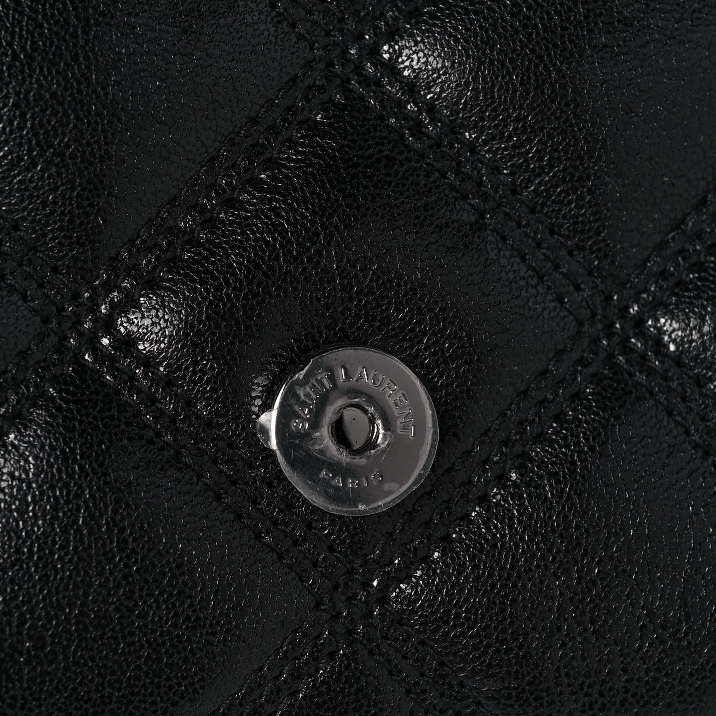 Lambskin Diamond Quilted Becky Chain Wallet Black