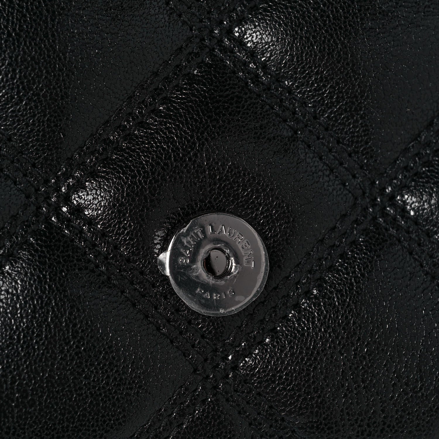 Saint Laurent Lambskin Diamond Quilted Becky Chain Wallet Black 12 of 14