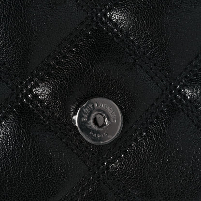 Saint Laurent Lambskin Diamond Quilted Becky Chain Wallet Black 12 of 14