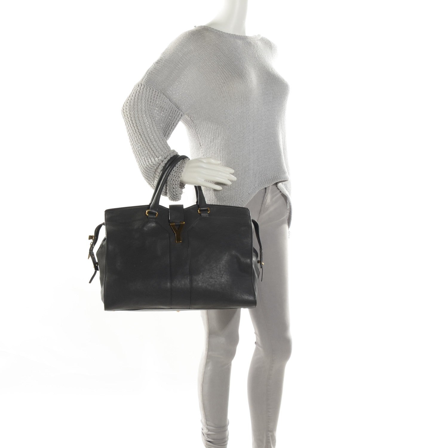 Saint Laurent Sheepskin Large Cabas ChYc Grey 2 of 7