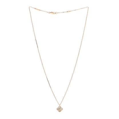 Van Cleef & Arpels 18K Yellow Gold Mother of Pearl Sweet Alhambra Pendant Necklace 3 of 7