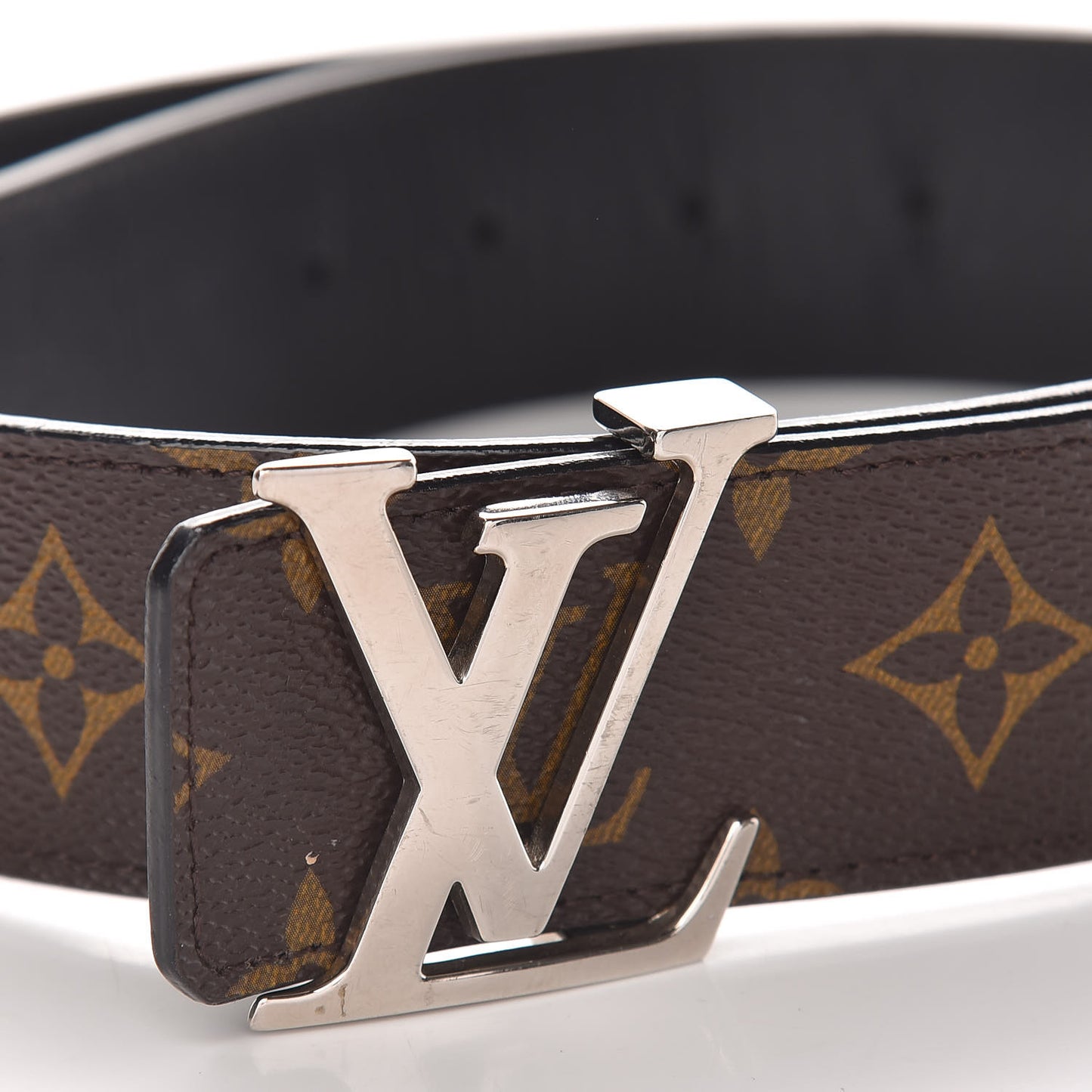 Calfskin Monogram 40mm LV Initiales Reversible Belt 85 34 Black