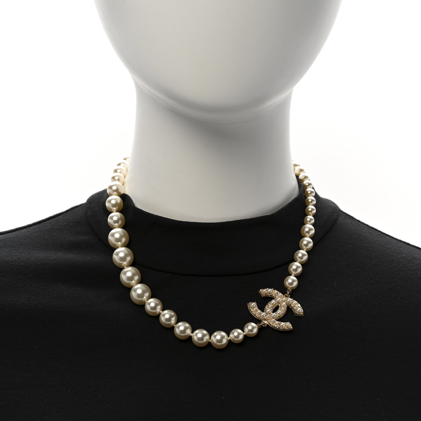 Pearl CC 100th Anniversary Necklace Light Gold