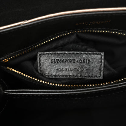 Saint Laurent Metallic Calfskin Y Quilted Monogram Toy Loulou Crossbody Bag Piombo 7 of 12
