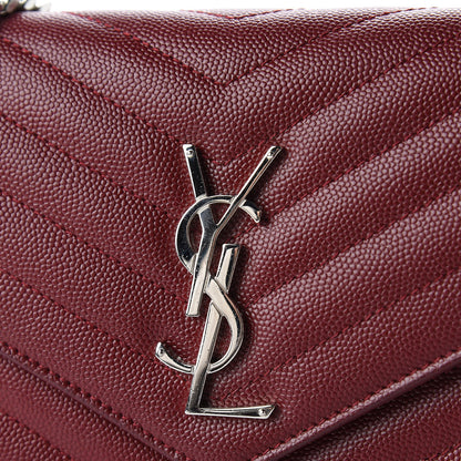 Saint Laurent Grain De Poudre Matelasse Chevron Monogram Chain Wallet Palissandre 9 of 10