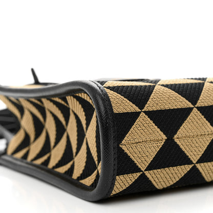 Prada Jacquard Saffiano Triangolo Symbole Embroidered Micro Tote Black Corda 9 of 10