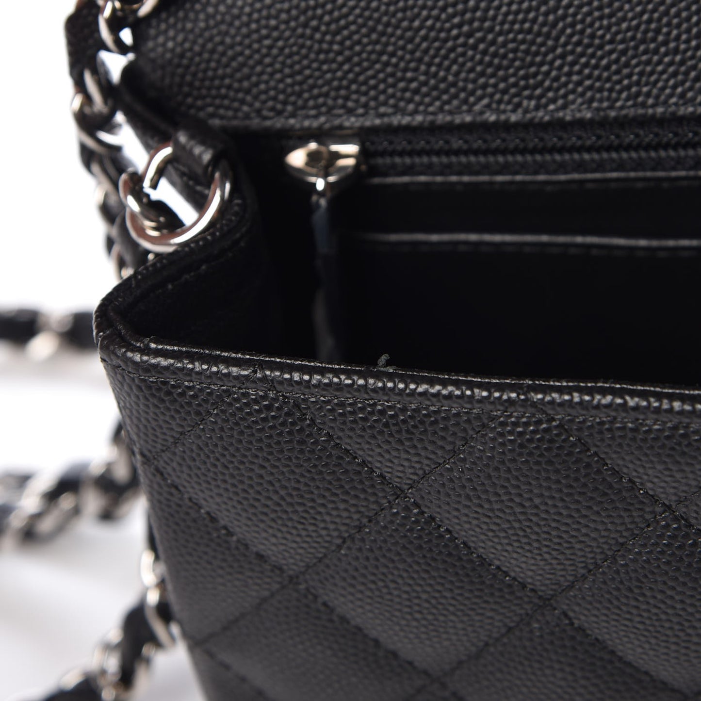 Caviar Quilted Mini Rectangular Flap Black