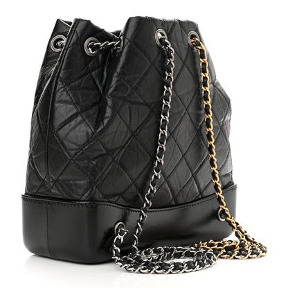 Chanel Aged Calfskin Quilted Small Gabrielle Backpack Black 3 of 10